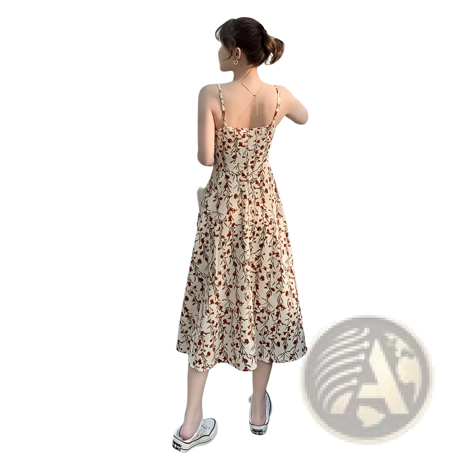Floral Print Halter Midi Dress for Women