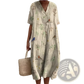 Floral Print v Neck Loose Maxi Dress