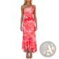 Floral one Shoulder Ruched Asymmetrical Maxi Dress