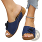 Flower Wedge Sandals Retro Hollow Leather Beach Shoes