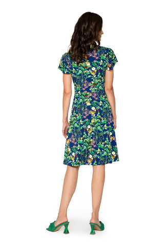Leota's Women Flutter Sleeve Dress Butterfly Meadow Navy