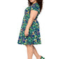 Leota's Curve Women Flutter Sleeve Dress Butterfly Meadow Navy