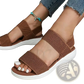 Flyknit Elastic Back Strap Flat Sandals for Women