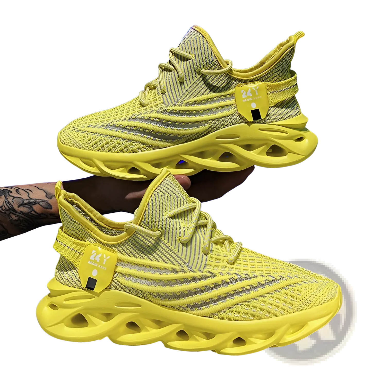 Flyknit Mesh Platform Running Shoes for Men