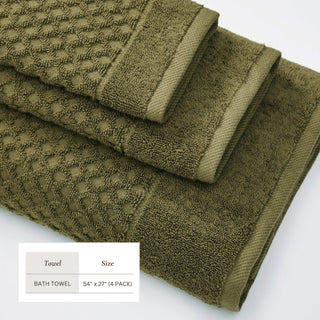 Cotton Diamond Waffle Weave Bath Towel Set - Grayson Collection