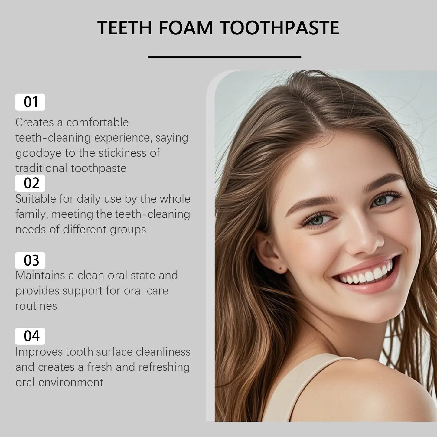 Foam Toothpaste Simply White Mousse Pump Dispenser