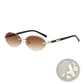 Frameless Oval Uv400 Fashion Sunglasses with Metal Accents