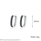 French Black Zircon Silver Hoop Earrings