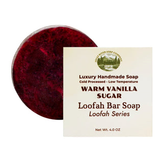 Falls River Soap Loofah Soap Bar, Luxury and Handmade, Vegan, Gluten and Cruelty Free - Warm Vanilla Sugar, 5 Oz