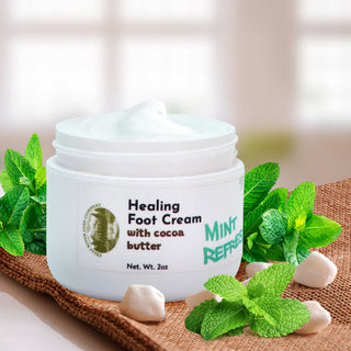 Falls River Soap Healing Foot Cream with Cocoa Butter, Vegan and Cruelty Free - Peppermint, 2 Oz