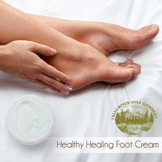 Falls River Soap Healing Foot Cream with Cocoa Butter, Vegan and Cruelty Free - Peppermint, 2 Oz