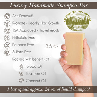 Falls River Soap Shampoo Bar Soap, Luxury and Handmade, Vegan, Gluten and Cruelty Free - Oatmeal Honey, 4 Oz