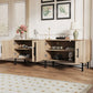 Slat Door 4 Door Tv Cabinet with Adjustable Shelves