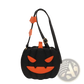 Funny Pumpkin and Bat Crossbody Bag with Detachable Charm