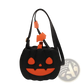 Funny Pumpkin and Bat Crossbody Bag with Detachable Charm