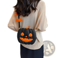 Funny Pumpkin and Bat Crossbody Bag with Detachable Charm