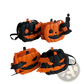 Funny Pumpkin and Bat Crossbody Bag with Detachable Charm