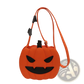Funny Pumpkin and Bat Crossbody Bag with Detachable Charm