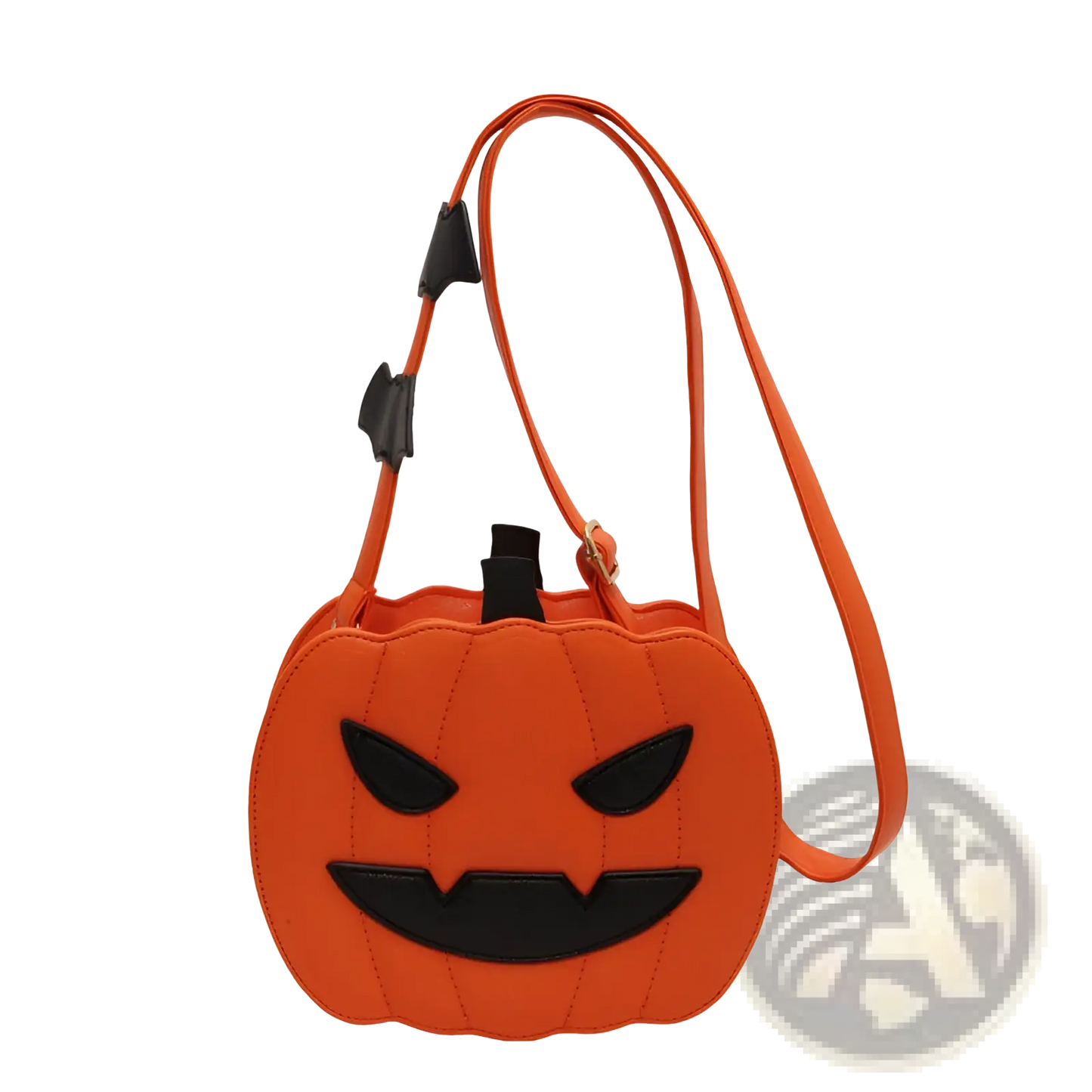 Funny Pumpkin and Bat Crossbody Bag with Detachable Charm