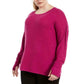 Ideology Women's Heathered Long Sleeve Top Pink Size Medium