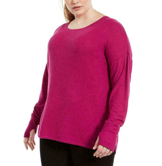 Ideology Women's Heathered Long Sleeve Top Pink Size Medium
