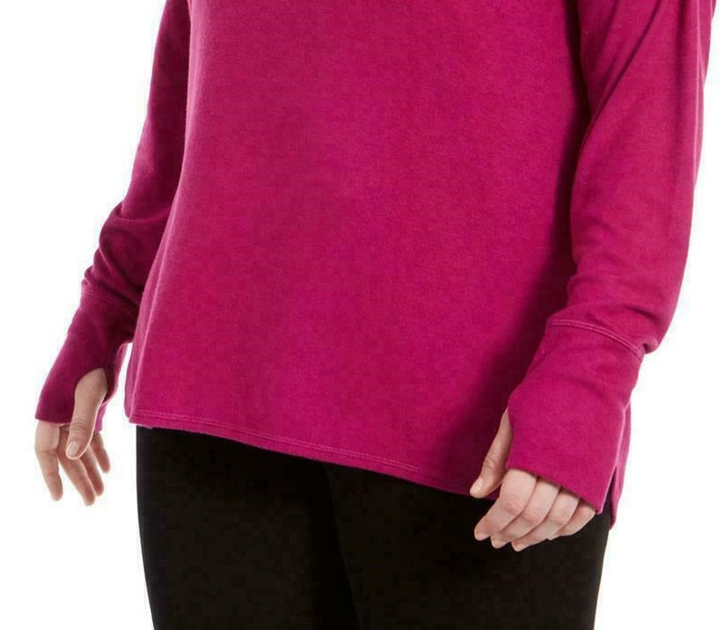 Ideology Women's Heathered Long Sleeve Top Pink Size Medium