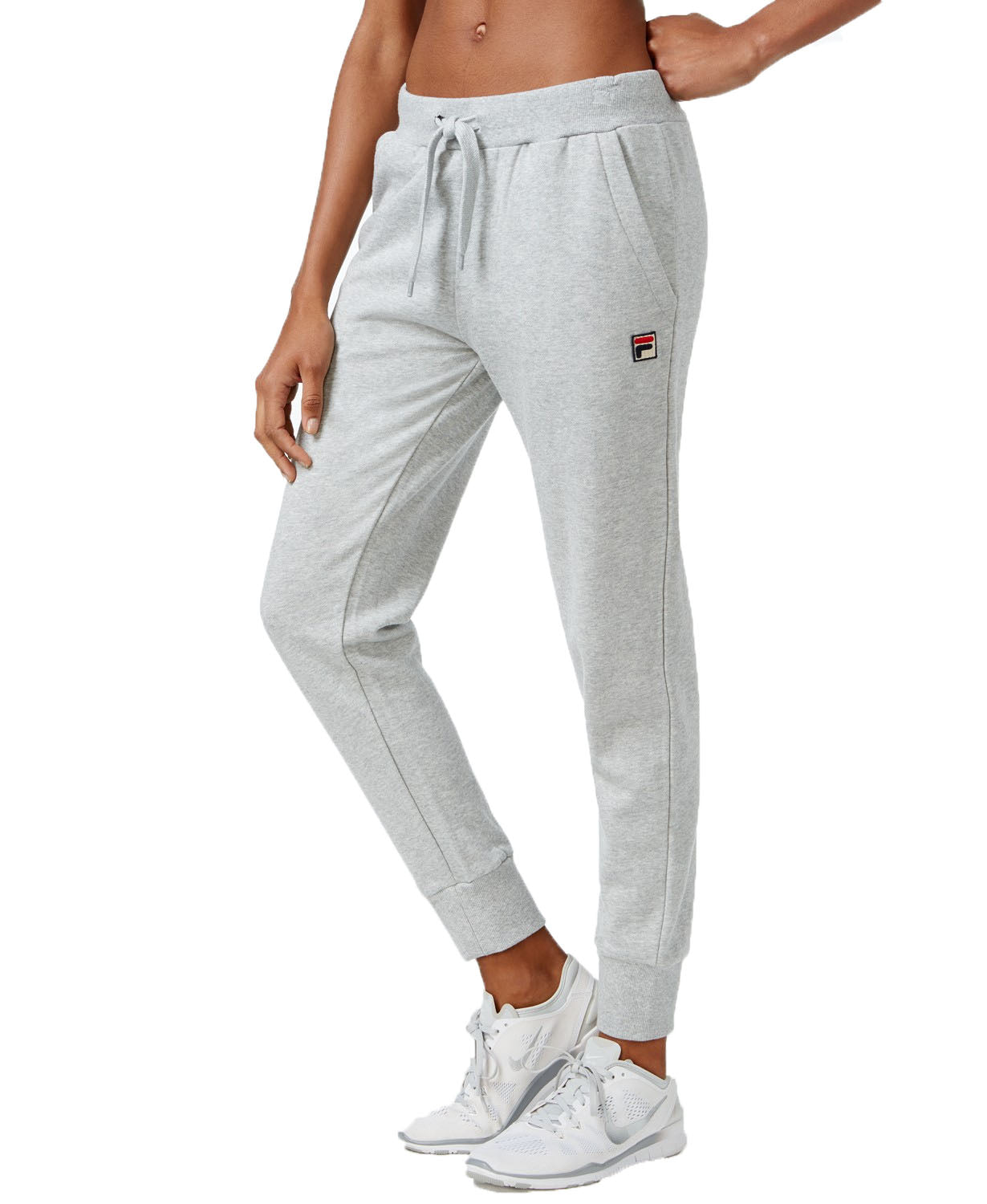 Fila Women's Frances Ribbed-Cuff Jogger Pants Gray Size Extra Large