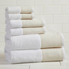 Cotton Linen-Like Border 6-Piece Towel Set - Priya Collection