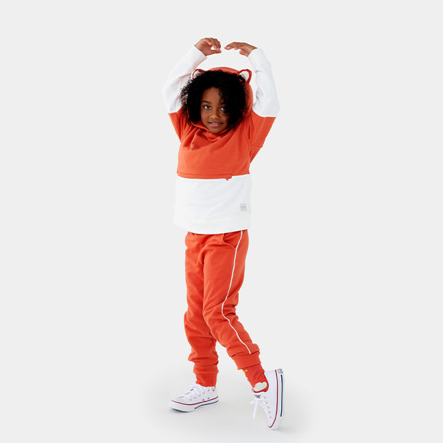 Cubcoats Kids Transforming 2 in 1  Unisex 2-in-1 Pullover Hoodie Orange