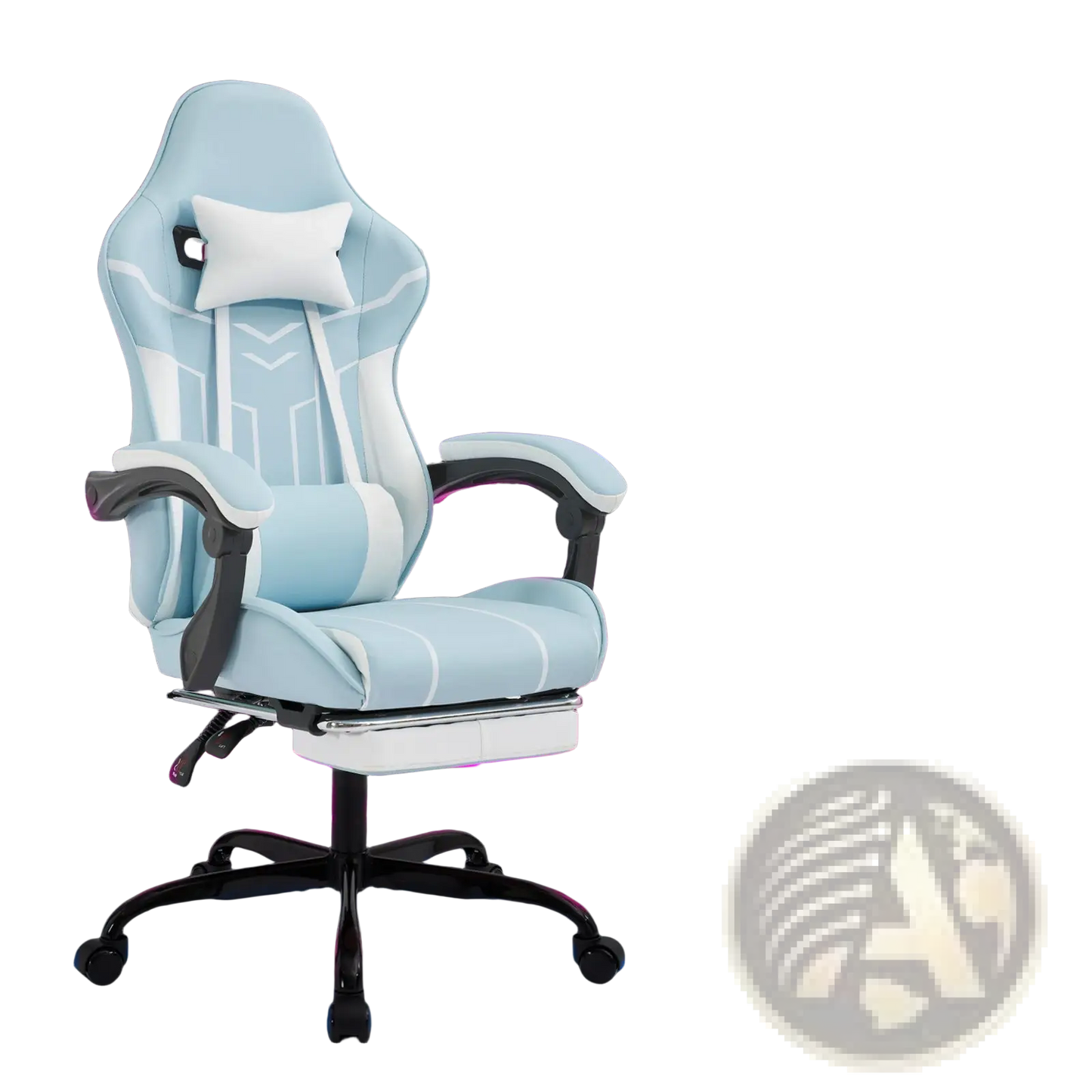 Gaming Chair with Footrest and Massage Lumbar Support