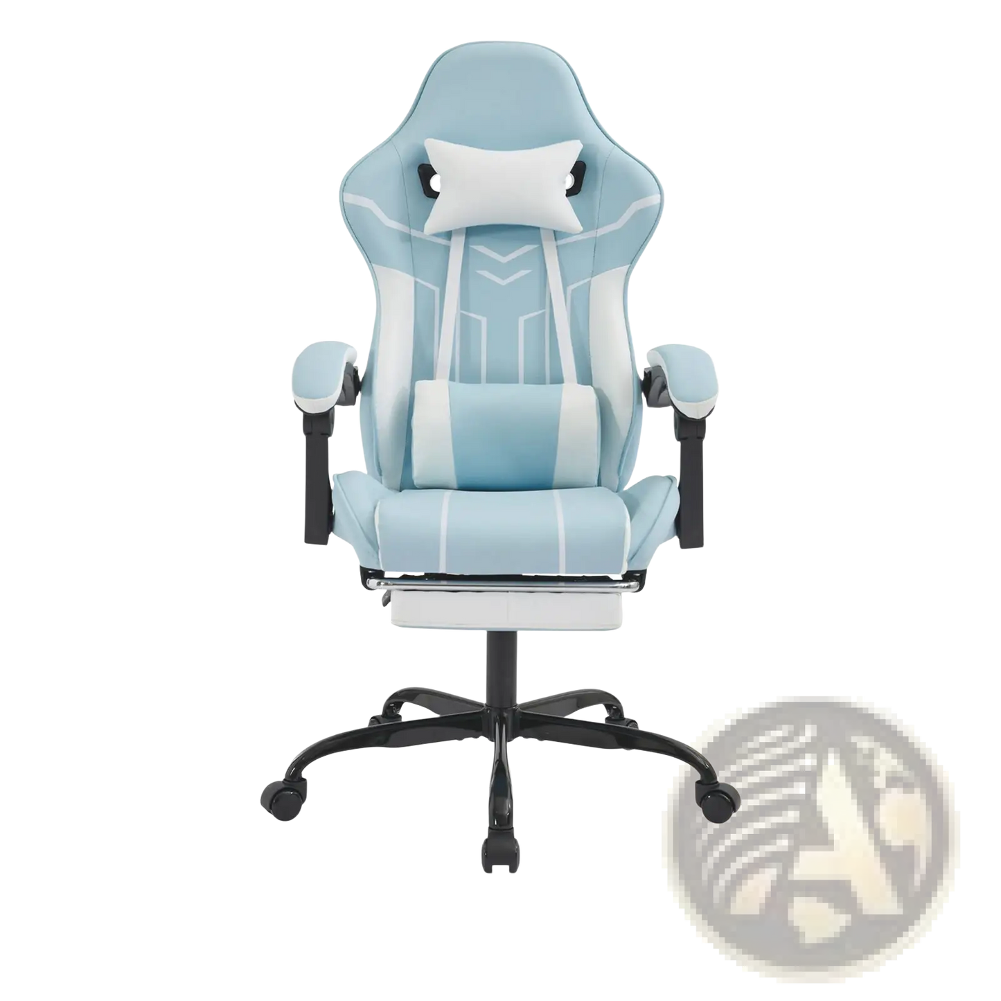 Gaming Chair with Footrest and Massage Lumbar Support