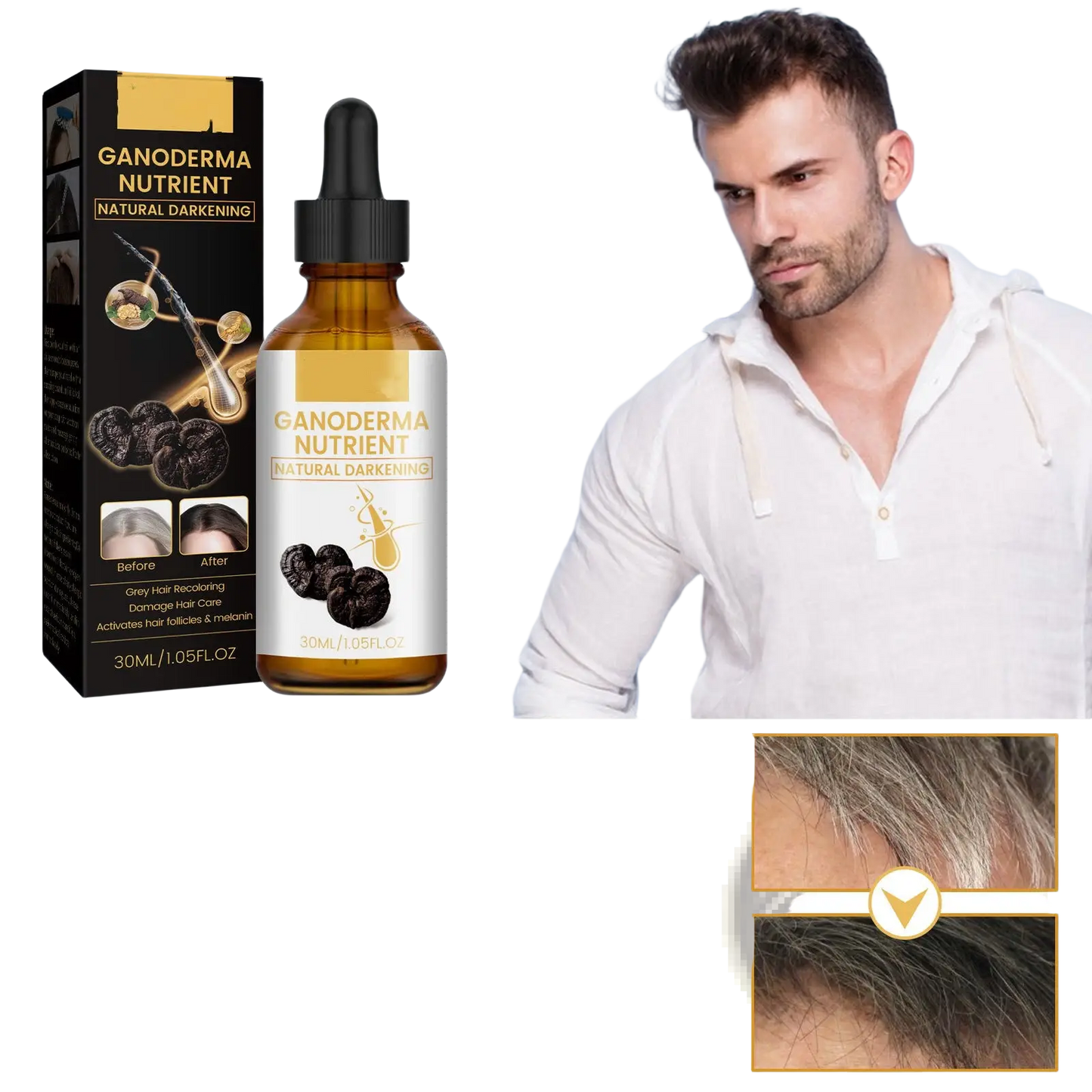 Ganoderma Hair Darkening Lotion Nutrient Treatment 30ml