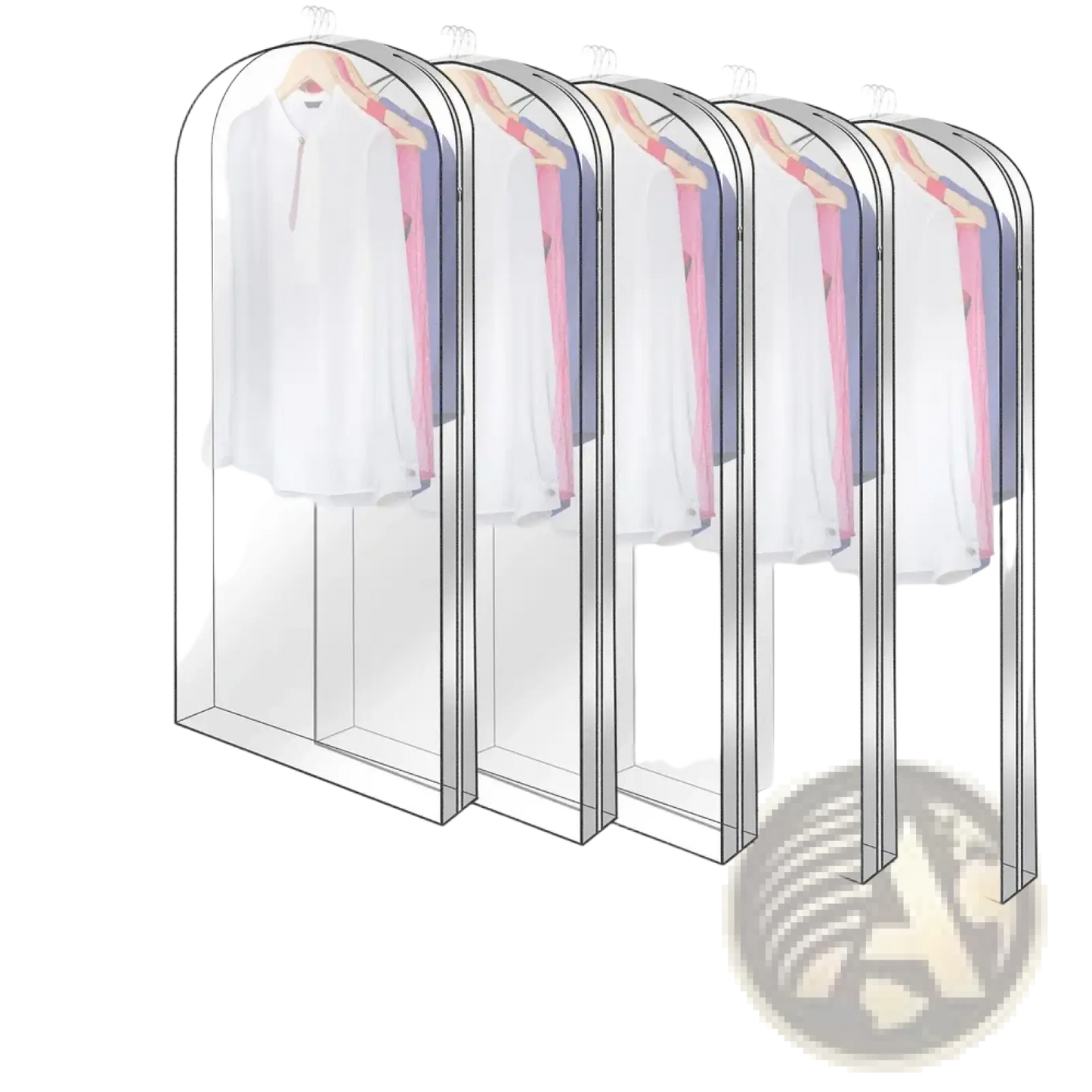 Garment Bag for Hanging Clothes 5 Pack Clear Covers