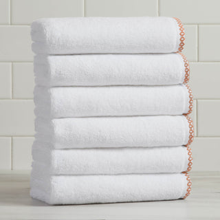Cotton Border-Stitched 6-Piece Towel Set - Valery Collection