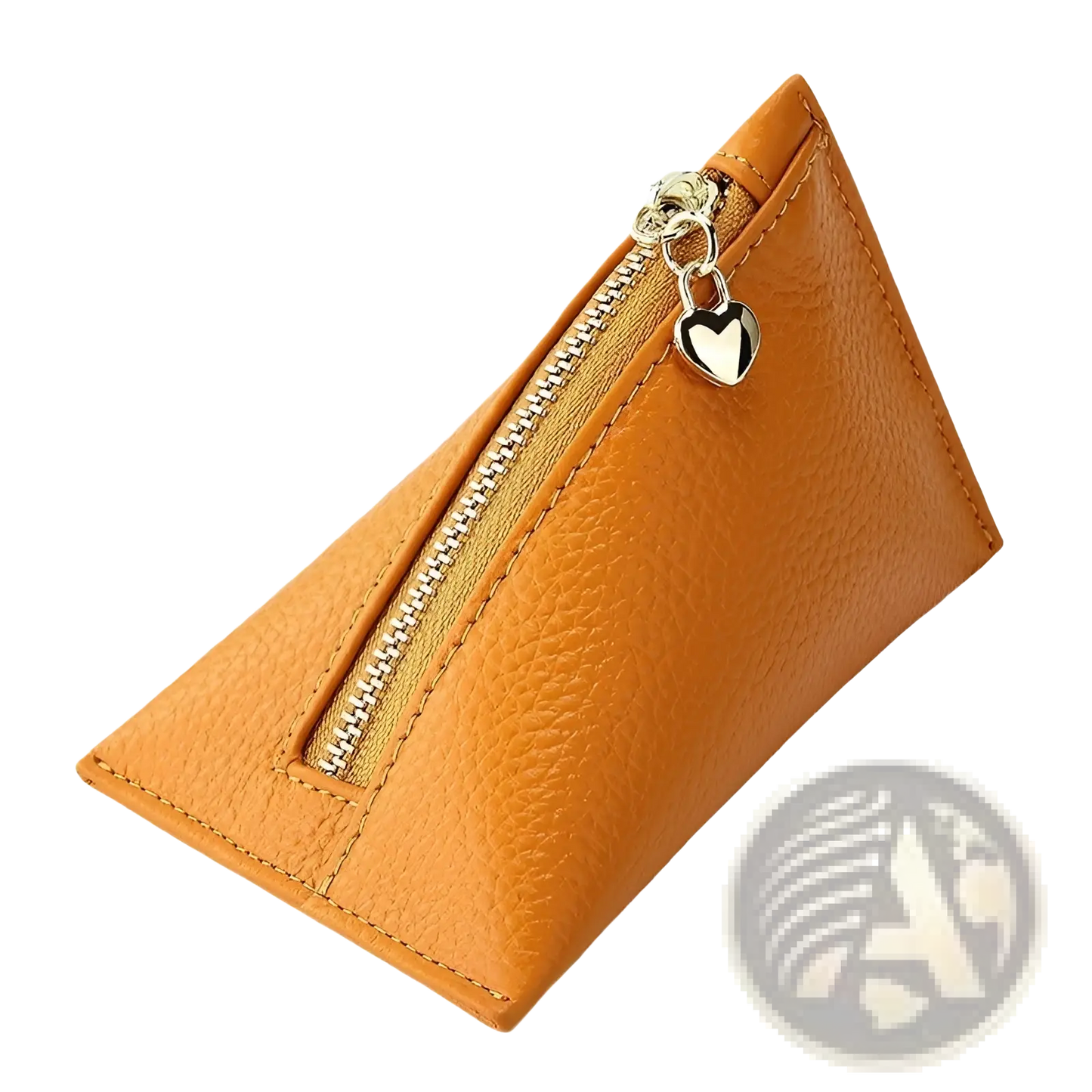 Genuine Leather Heart Charm Mini Coin Purse