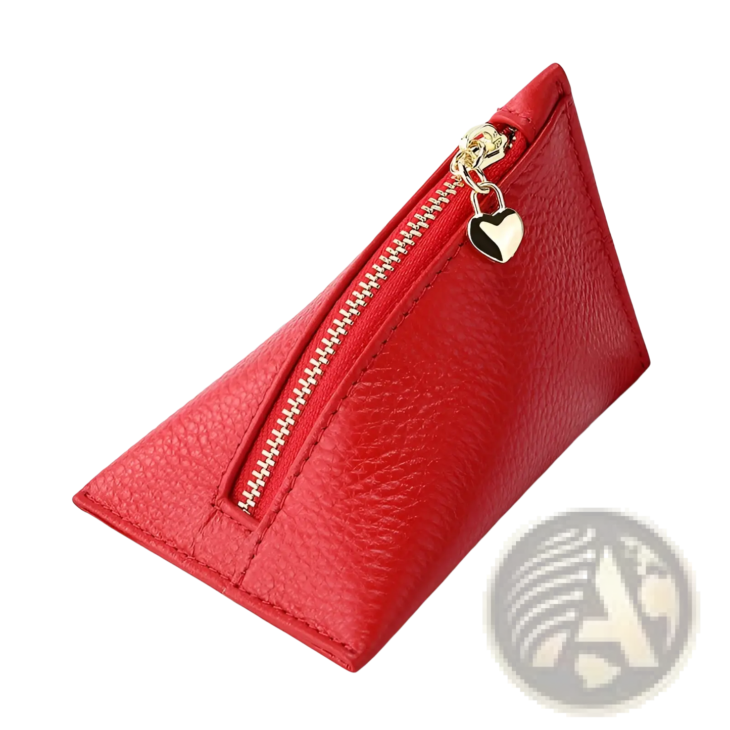 Genuine Leather Heart Charm Mini Coin Purse