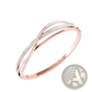 Geometric Crystal Inlaid Titanium Steel Rose Gold Bangle