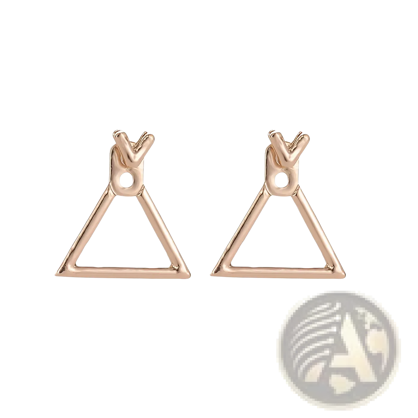 Geometric Gold Arrow and Hollow Square Stud Earrings