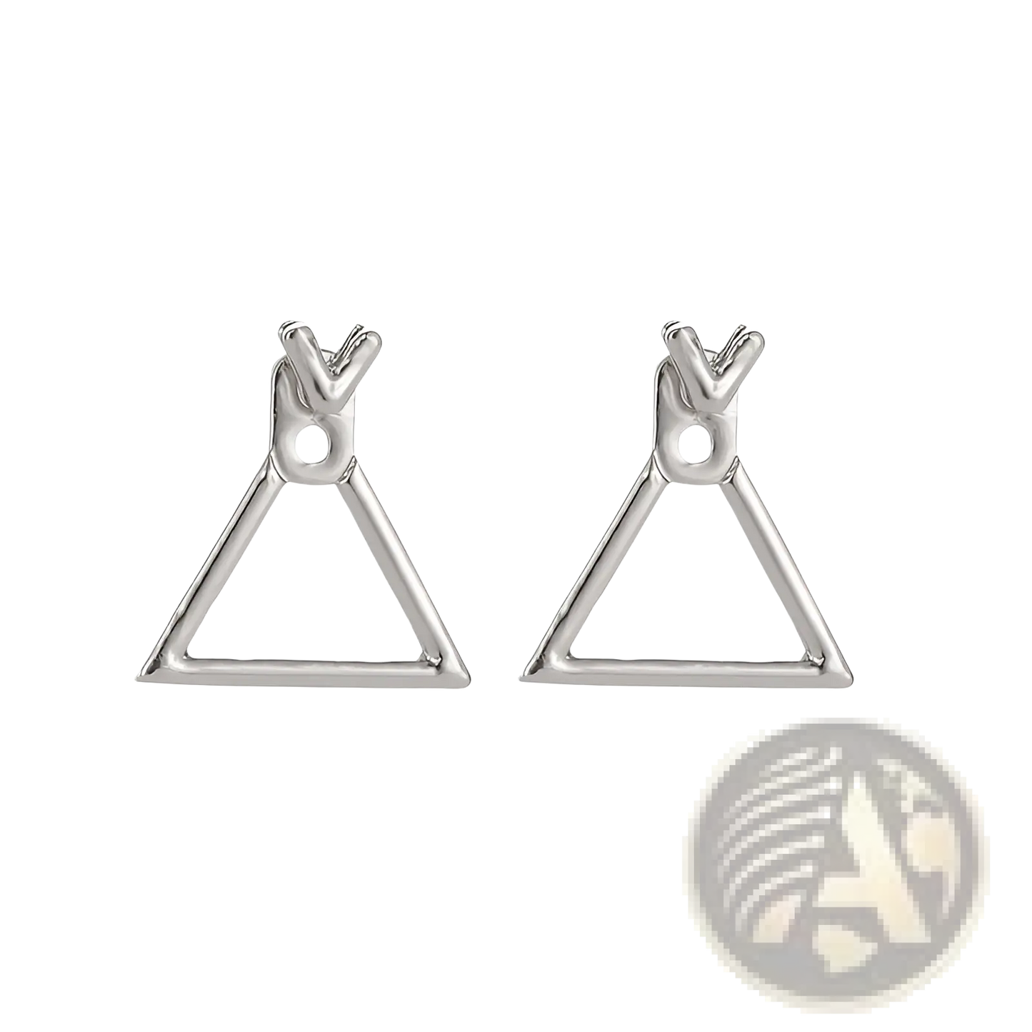 Geometric Gold Arrow and Hollow Square Stud Earrings
