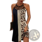 Geometric Print Halterneck Asymmetrical Midi Dress