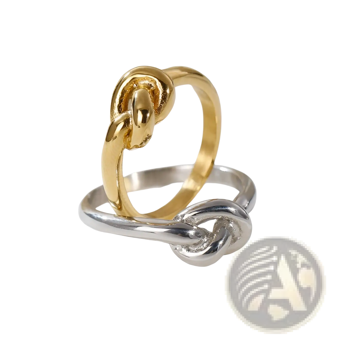 Geometric Truelove Knot Titanium Steel Ring