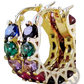 Geometric U-shaped Zircon Lattice Hoop Earrings