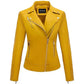 Embroidered Floral Faux Leather Biker Jacket