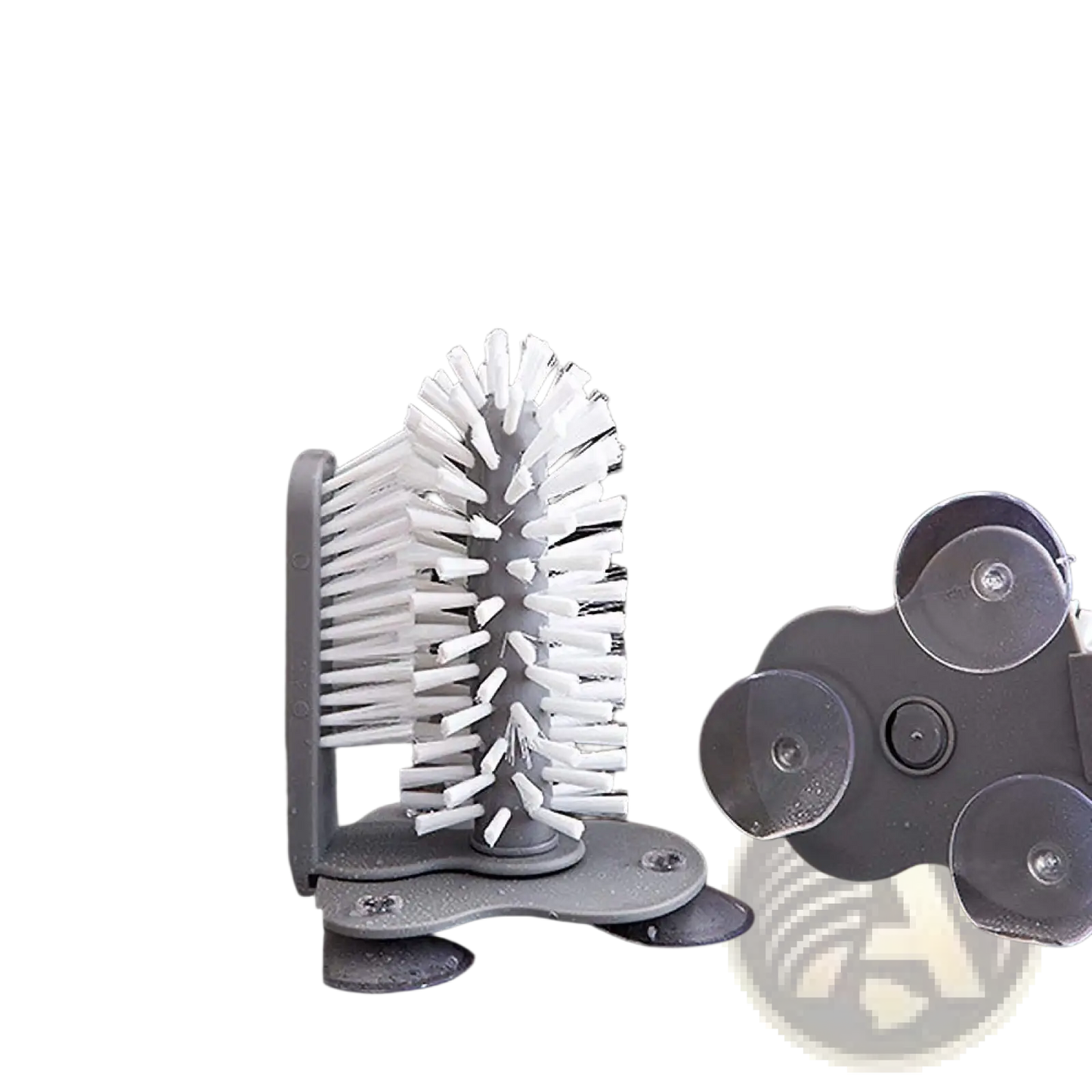 Glass Cleaning Brush with Suction Cup Sink Scrubber