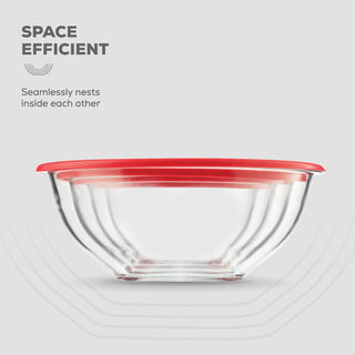 Glass Mixing Bowls with Lids - 8 Piece Set