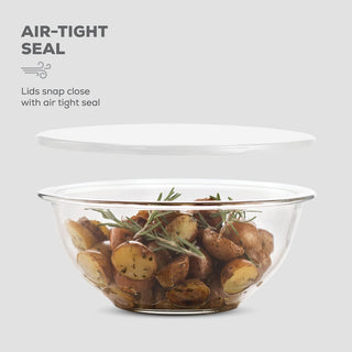 Glass Mixing Bowls with Lids - 8 Piece Set