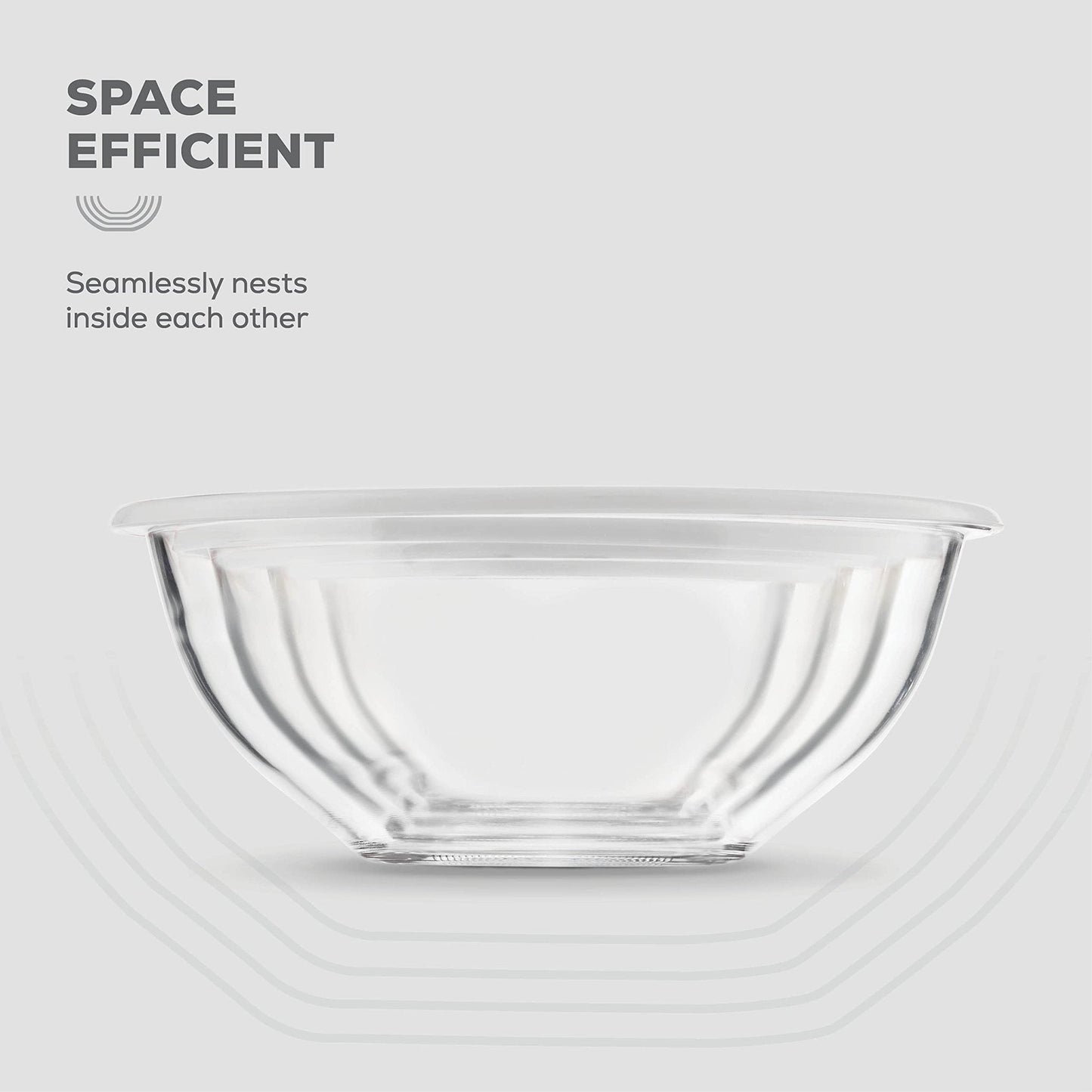 Glass Mixing Bowls with Lids - 8 Piece Set