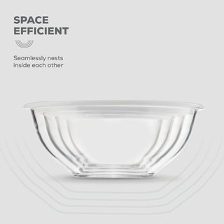 Glass Mixing Bowls with Lids - 8 Piece Set