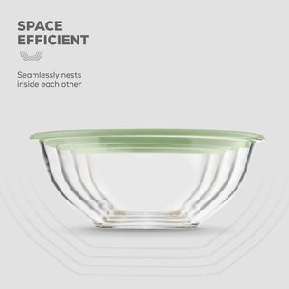 Glass Mixing Bowls with Lids - 8 Piece Set