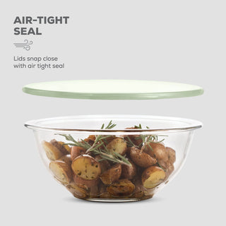 Glass Mixing Bowls with Lids - 8 Piece Set